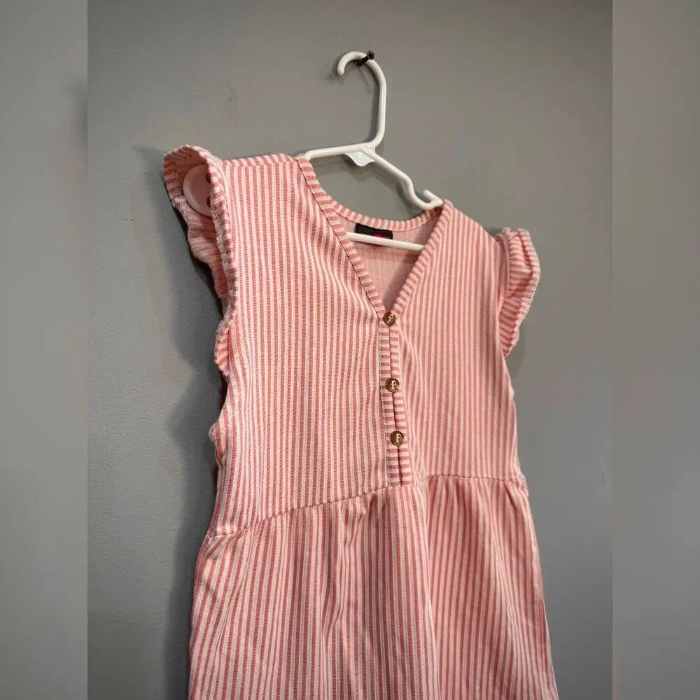 Girls' Pink Stripe Vince Camuto Sleeveless Dress Size 10 EUC - Picture 3 of 5